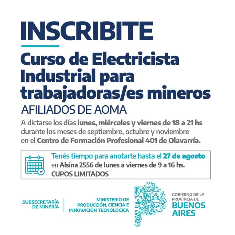 Inscripciones abiertas para el curso
