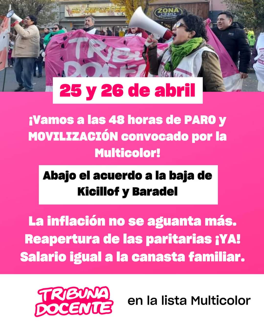 Vamos masivamente al paro