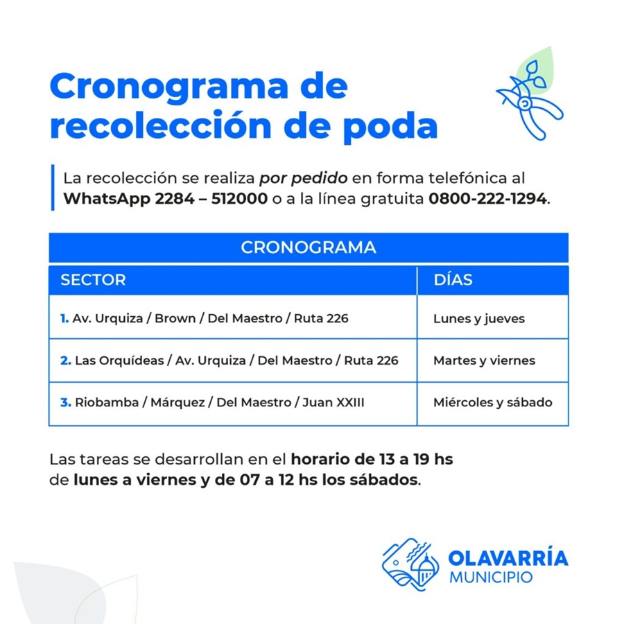 Cronograma de recolección de