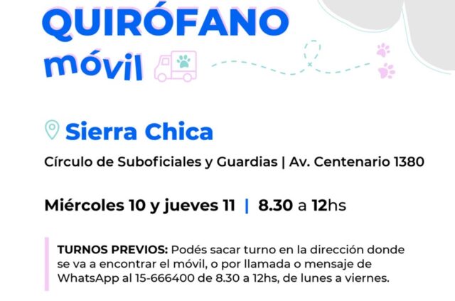 Atenderá en Sierra Chica