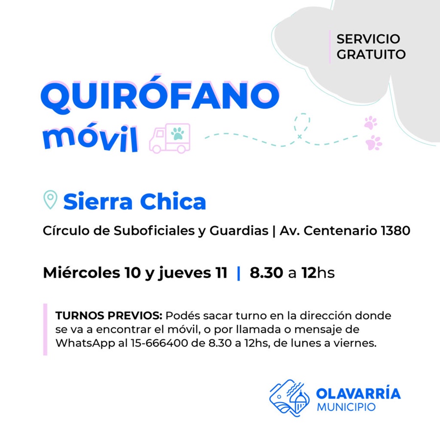 Atenderá en Sierra Chica