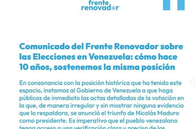 Comunicado del Frente Renovador