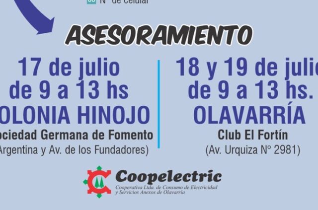 Coopelectric atiende hoy en