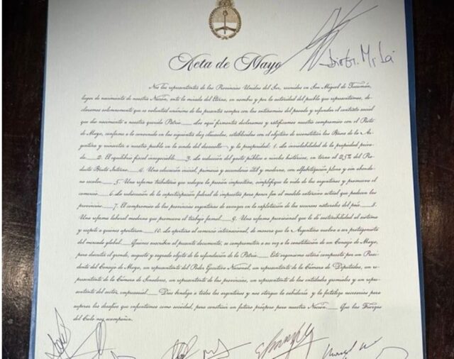 Los diez puntos del pacto de Mayo que firmaron Javier Milei