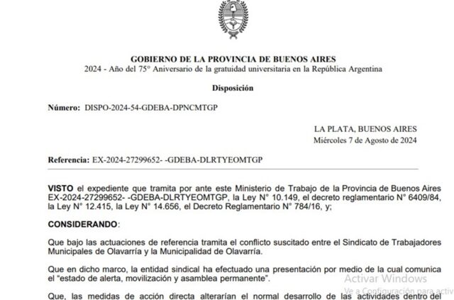 El Ministerio de Trabajo