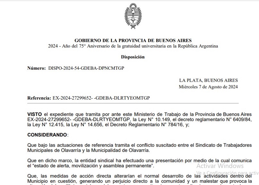 El Ministerio de Trabajo