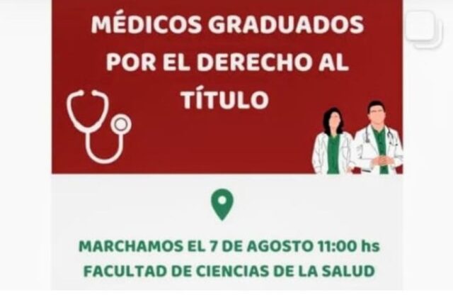 Médicos graduados reclamarán el