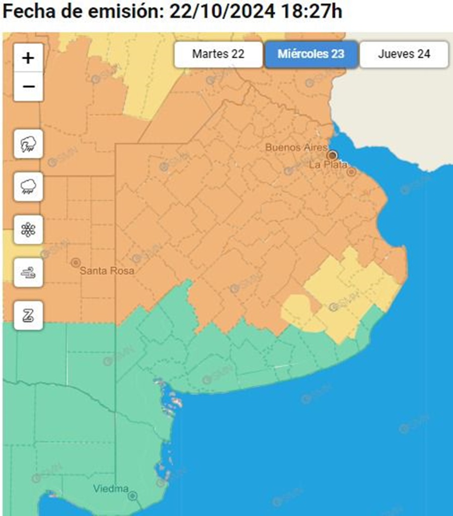 Alerta naranja por tormentas