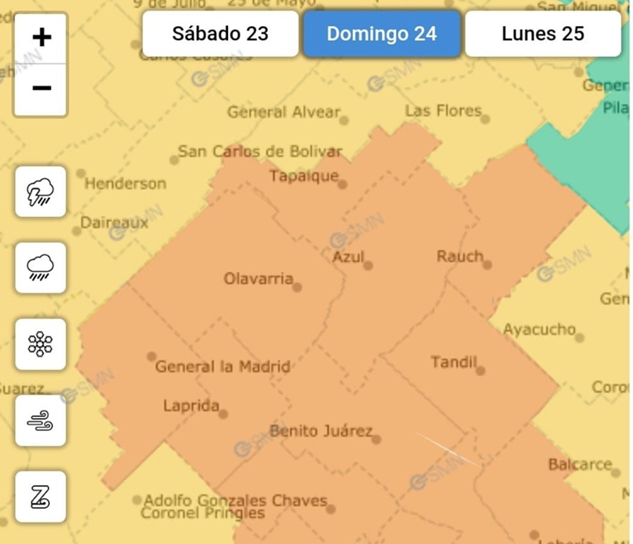 Rige un alerta naranja