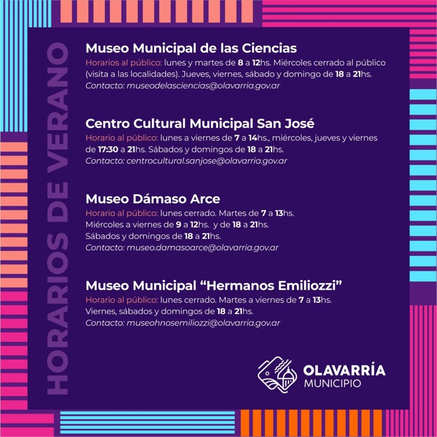 Horarios de verano de