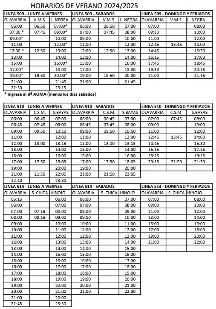 Horarios De Verano