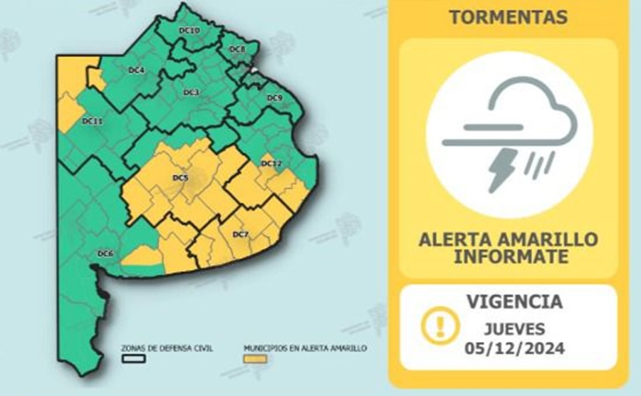 Rige un alerta amarillo