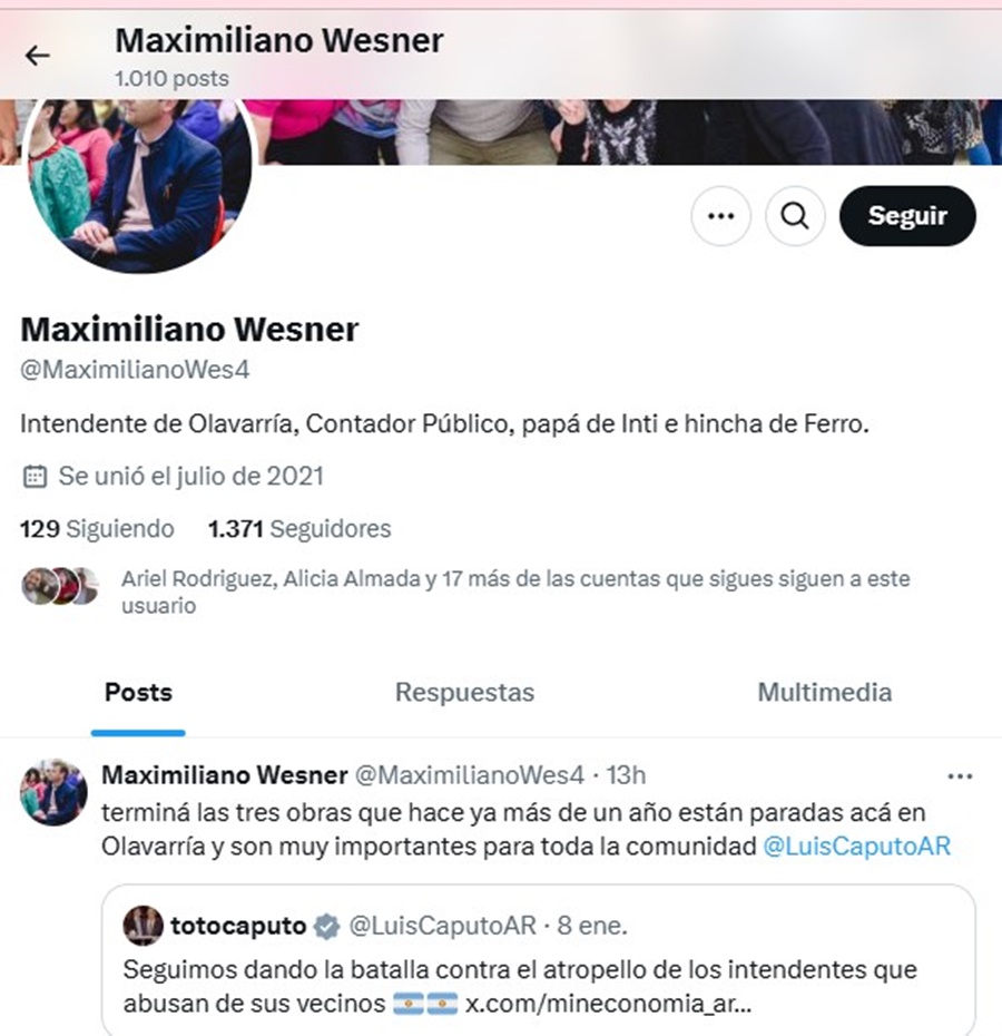 Wesner le reclamó a