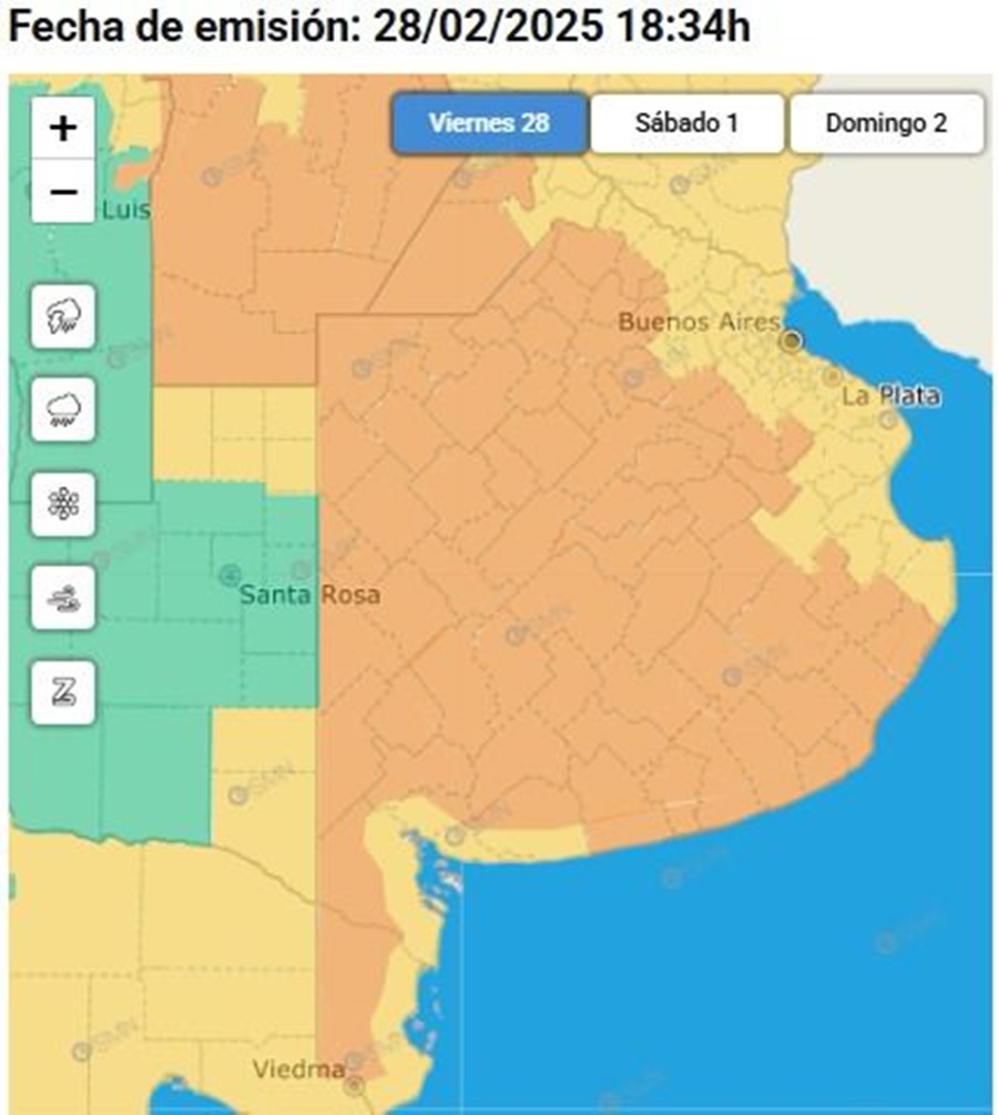 Rige un alerta naranja