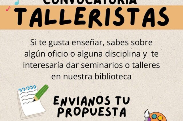 Convocatoria a talleristas en