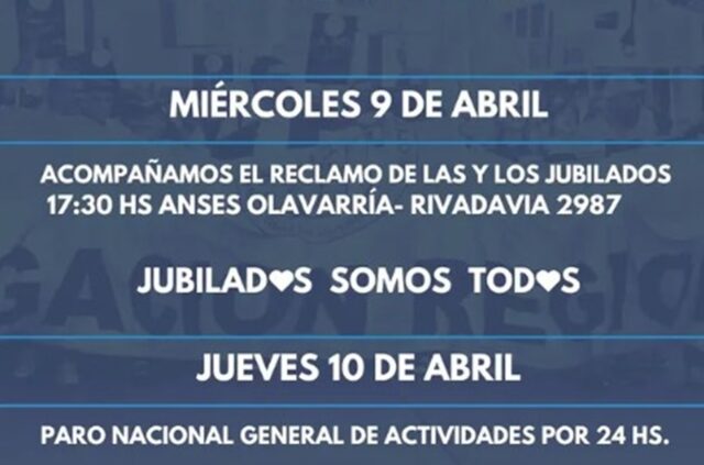Este miércoles habrá movilización