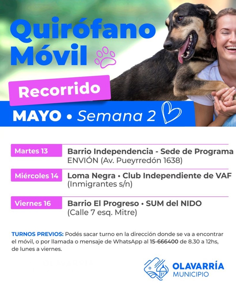 Calendario semanal del quirófano