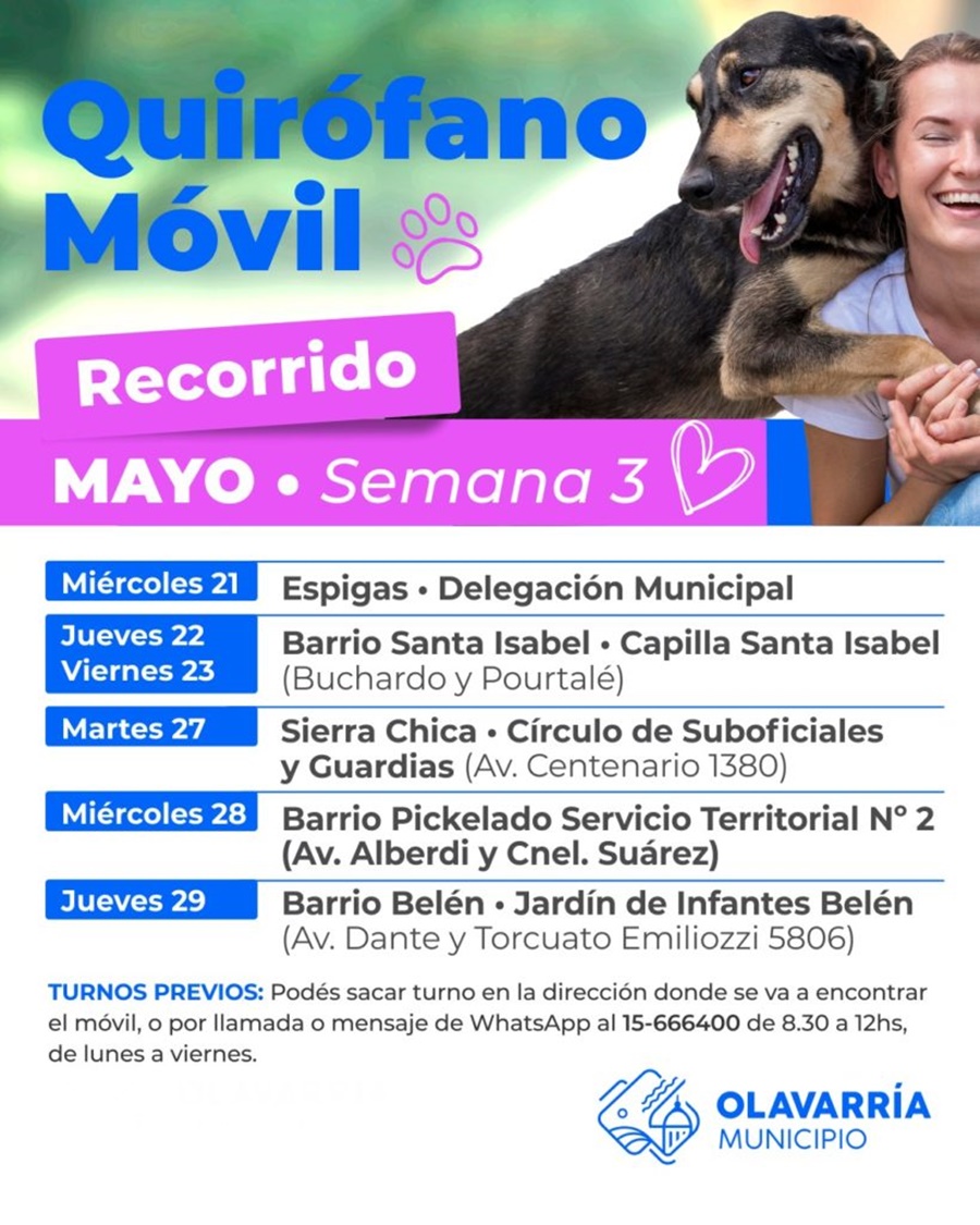 Cronograma semanal del quirófano