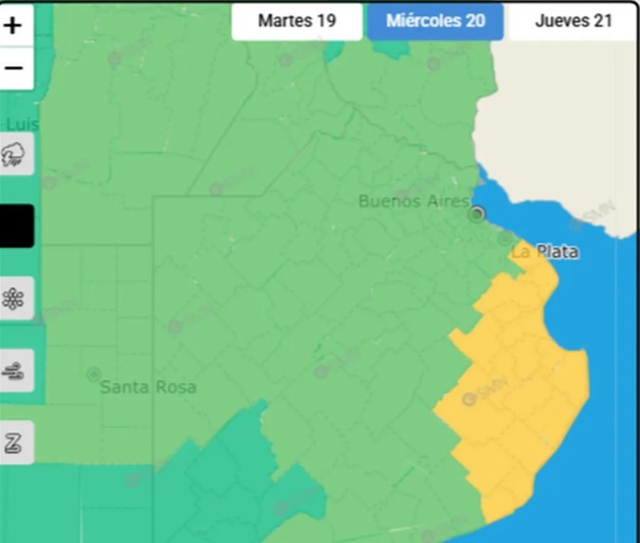 Alerta amarilla por vientos