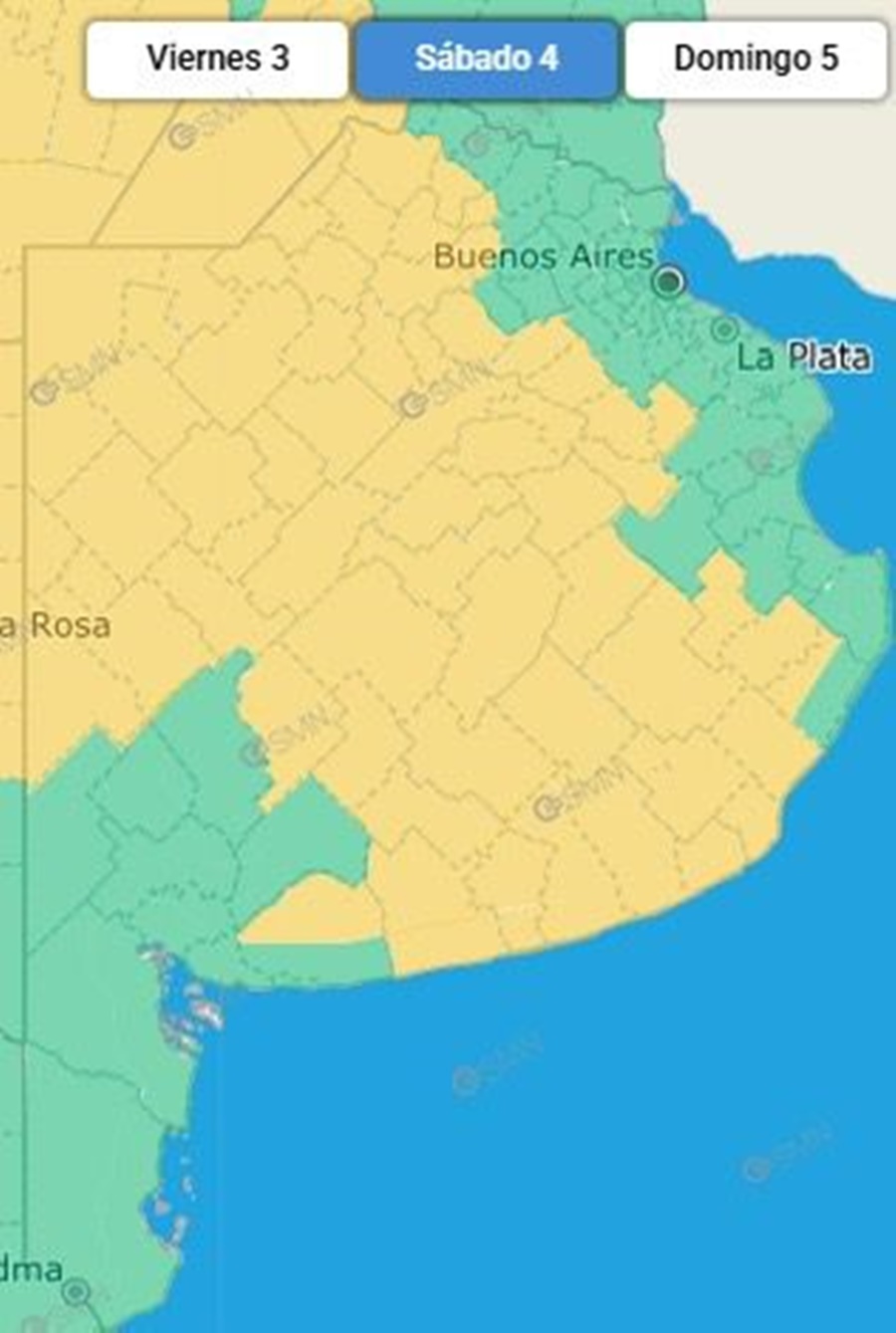 Rige un alerta amarillo