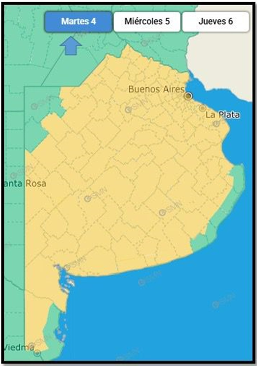 Rige un alerta amarillo