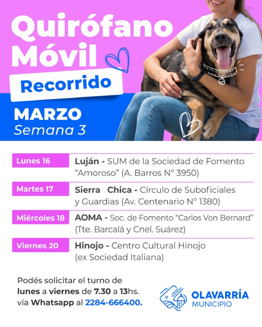 Informan el recorrido semanal