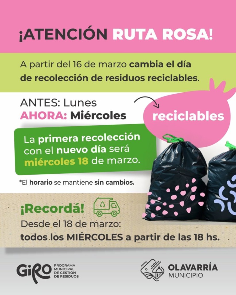 La ruta rosa tendrá