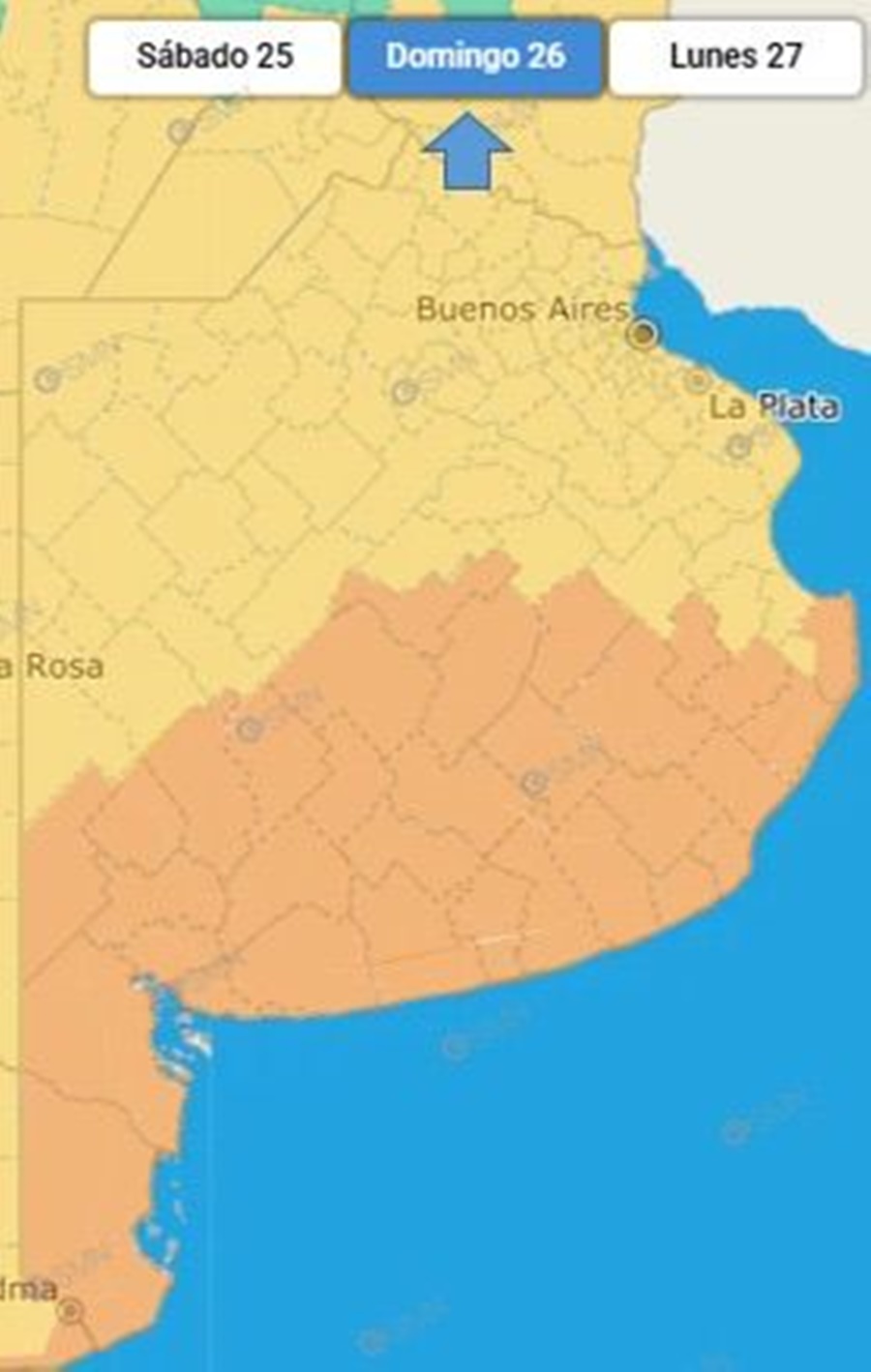 Alerta por ráfagas superiores