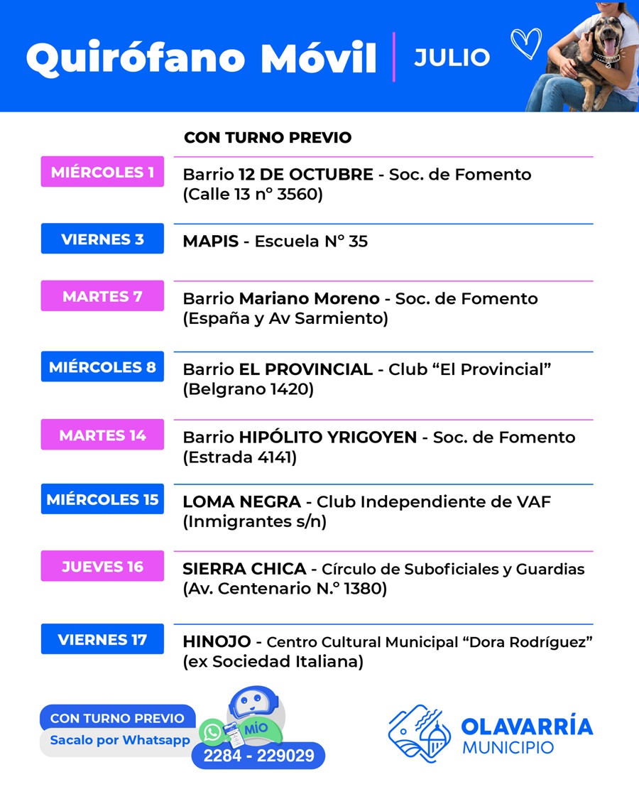 Calendario del mes de