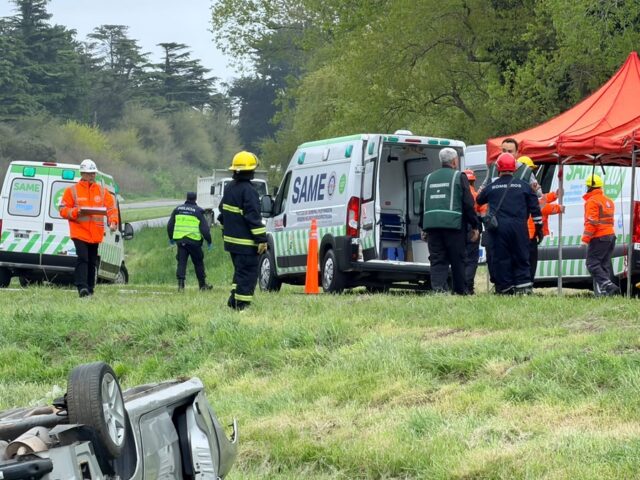 Simulacro de accidente impactó